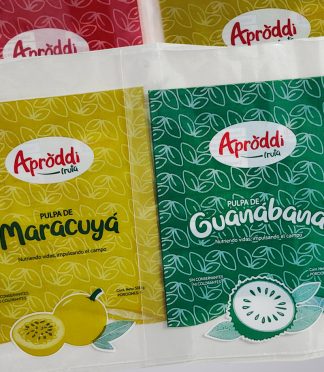 Empaque biodegradable para pulpas de fruta, alimentos congelados y refrigerados. Seguro y sostenible