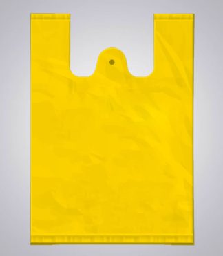Bolsa tipo camiseta con fuelle lateral. Impresión flexográfica hasta 4 tintas
